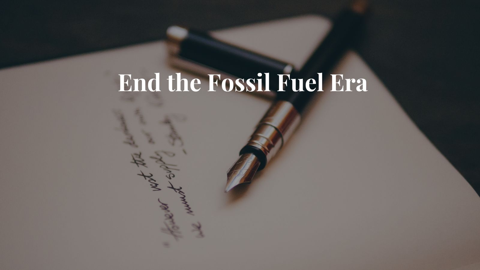 End the Fossil Fuel Era, Say Government Officials